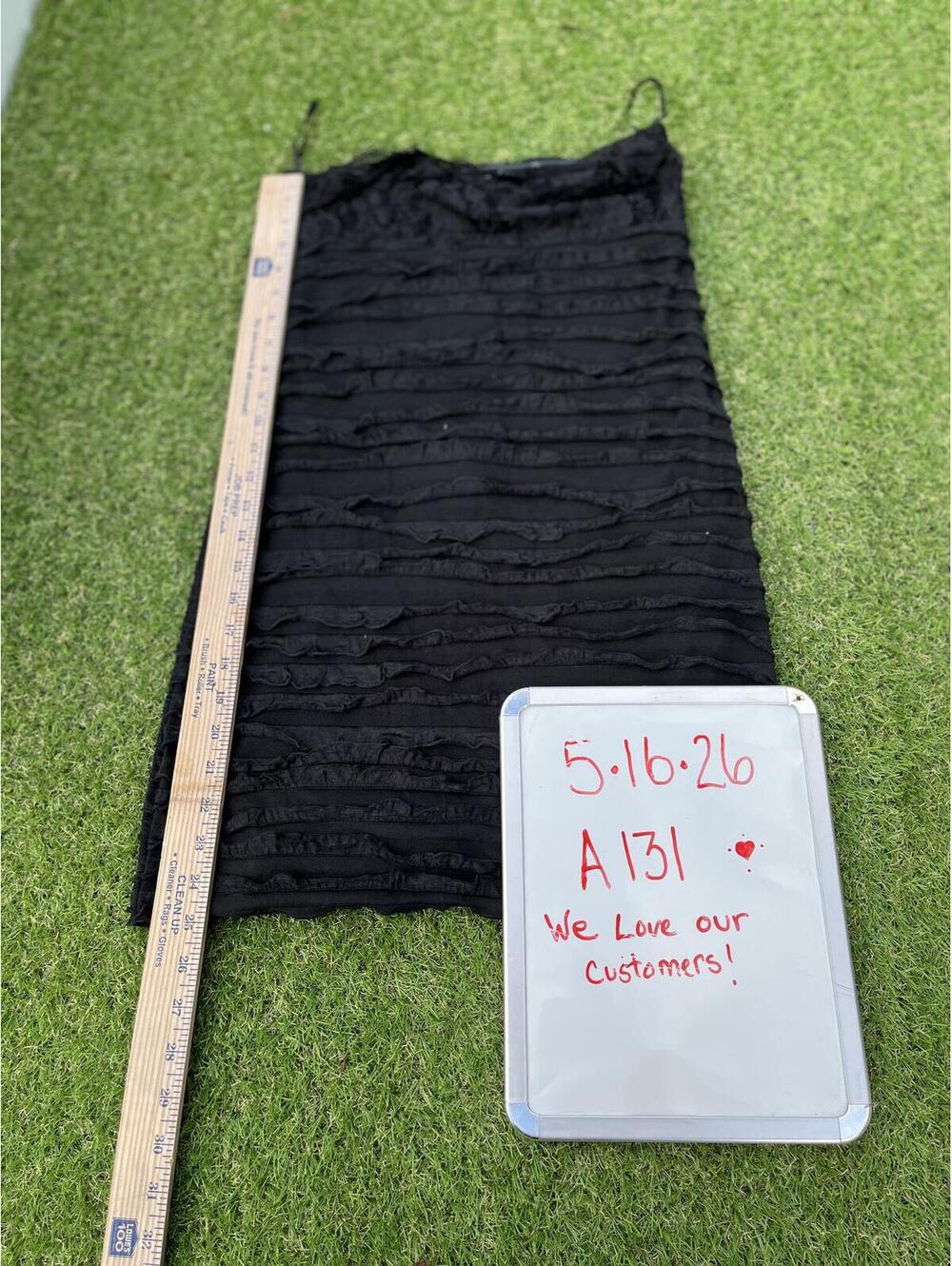RU‎ Cowgirl Strapless Dress M Black Lace and Ruffle Sleeveless Tiered Tube lined